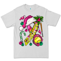 Dove Grey Pink Christmas Breast Cancer Ribbon Softball Premium Tee - BundleAndBundleShop