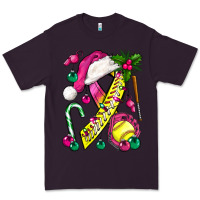 Plum Pink Christmas Breast Cancer Ribbon Softball Premium Tee - BundleAndBundleShop