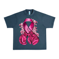 Midnight Navy breast cancer with boxing gloves Urban Heavy Tee - NancyCooperArtShop