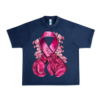 Navy breast cancer with boxing gloves Urban Heavy Tee - NancyCooperArtShop