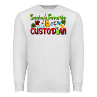 Oatmeal Heather Santa's Favorite Custodian Premium Sweatshirt - LillyAllenDesigns