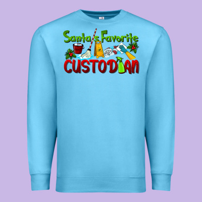 Santa's Favorite Custodian Premium Sweatshirt Designed By Lillyallendesigns