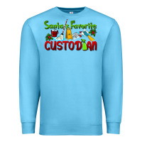 Ocean Blue Santa's Favorite Custodian Premium Sweatshirt - LillyAllenDesigns
