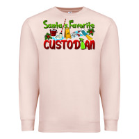 Pale Pink Santa's Favorite Custodian Premium Sweatshirt - LillyAllenDesigns