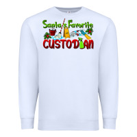White Santa's Favorite Custodian Premium Sweatshirt - LillyAllenDesigns