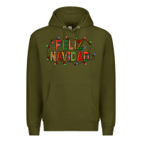 Army Green Feliz Navidad Premium Hoodie - BundleAndBundleShop