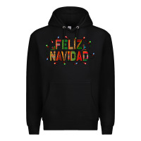 Black Feliz Navidad Premium Hoodie - BundleAndBundleShop