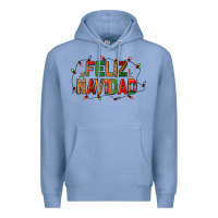 Colony Blue Feliz Navidad Premium Hoodie - BundleAndBundleShop