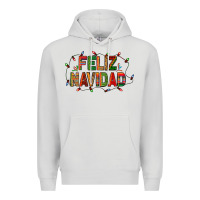 Dove Grey Feliz Navidad Premium Hoodie - BundleAndBundleShop