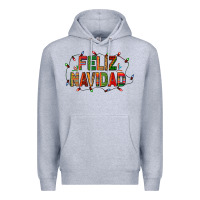 Heather Grey Feliz Navidad Premium Hoodie - BundleAndBundleShop