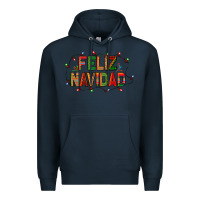 Navy Feliz Navidad Premium Hoodie - BundleAndBundleShop