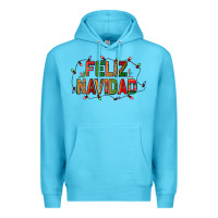 Ocean Blue Feliz Navidad Premium Hoodie - BundleAndBundleShop