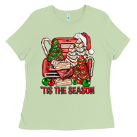 Matcha Tis The Season Christmas Cakes Truck Ladies Tee - BundleAndBundleShop