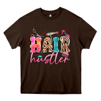 Chocolate Brown hair hustler Heavy Core Tee - MaliasSmallBusiness