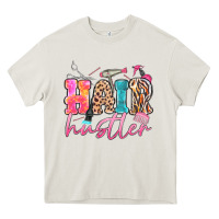 Cream hair hustler Heavy Core Tee - MaliasSmallBusiness