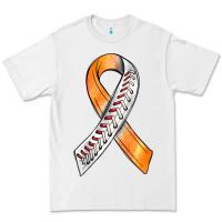 White Kidney Cancer Ribbon Baseball Premium Tee - BundleAndBundleShop