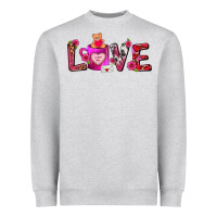 Heather Grey Love Coffee Mug Valentines Day Heavyweight Sweatshirt - FaDigitalArtStudio