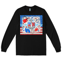 Black American memorial day rn registered nurse Long Sleeve Tee - TumblerDesignByShophia