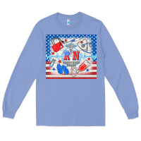 Colony Blue American memorial day rn registered nurse Long Sleeve Tee - TumblerDesignByShophia