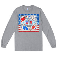Heather Grey American memorial day rn registered nurse Long Sleeve Tee - TumblerDesignByShophia