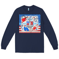 Navy American memorial day rn registered nurse Long Sleeve Tee - TumblerDesignByShophia