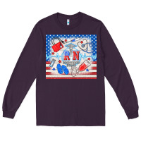 Plum American memorial day rn registered nurse Long Sleeve Tee - TumblerDesignByShophia