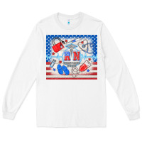 White American memorial day rn registered nurse Long Sleeve Tee - TumblerDesignByShophia