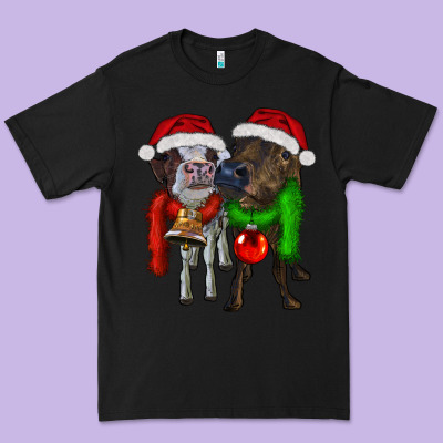 Two Christmas Heifers Premium Tee Designed By Ranaportraitstore