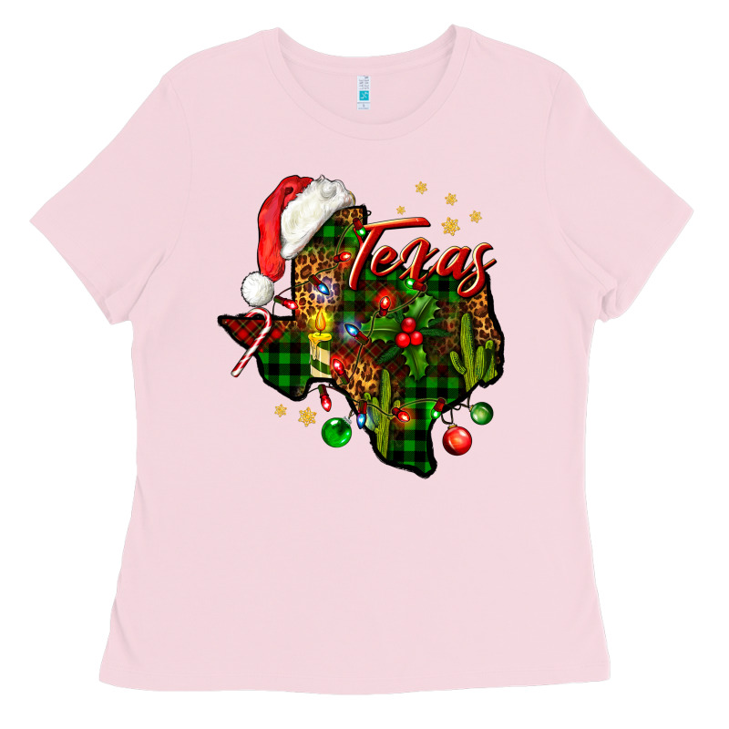 Christmas Western Texas Map Ladies Tee by BundleAndBundleShop | Teevron