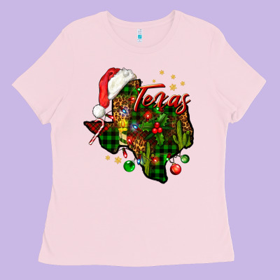 Christmas Western Texas Map Ladies Tee Designed By Bundleandbundleshop