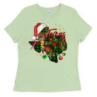 Matcha Christmas Western Texas Map Ladies Tee - BundleAndBundleShop