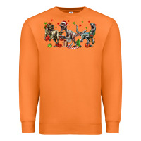 Carrot Three Christmas Dinosaurs Premium Sweatshirt - LillyAllenDesigns