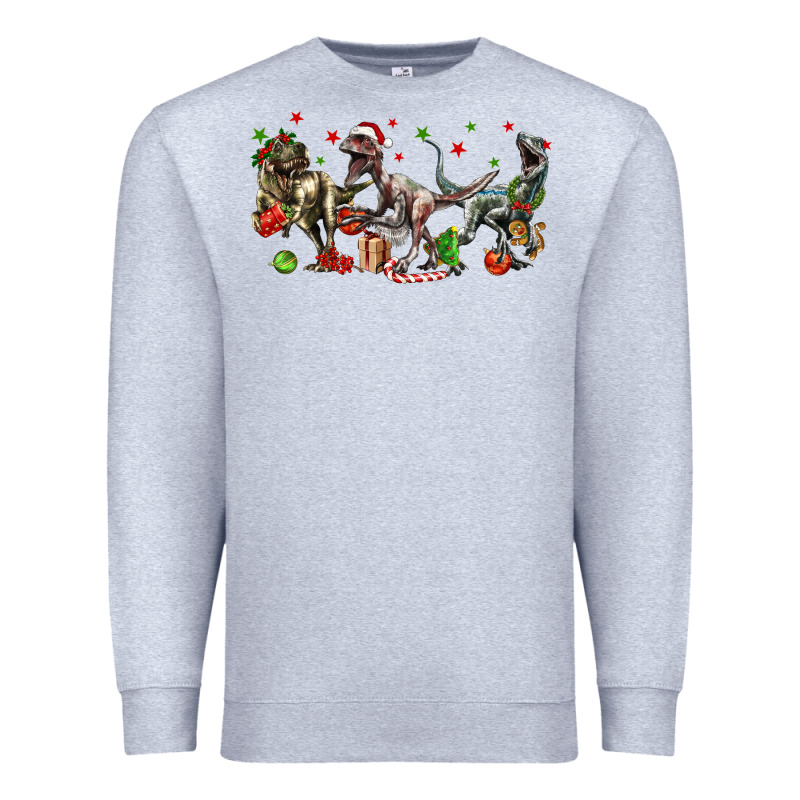 Three Christmas Dinosaurs Premium Sweatshirt by LillyAllenDesigns | Teevron