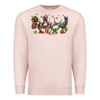 Pale Pink Three Christmas Dinosaurs Premium Sweatshirt - LillyAllenDesigns