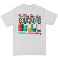 Dove Grey Battery Life Of A Educator Premium Tee - BundleAndBundleShop