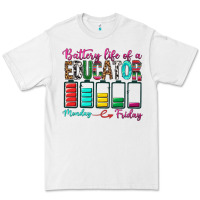 White Battery Life Of A Educator Premium Tee - BundleAndBundleShop