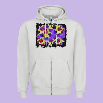 Halloween Bat And Roses Background Zipper Hoodie Designed By Bundleandbundleshop