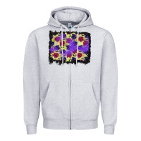 Heather Grey halloween bat and roses background Zipper Hoodie - BundleAndBundleShop