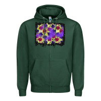 Sports Green halloween bat and roses background Zipper Hoodie - BundleAndBundleShop