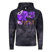 Cloud Black Her fight is our fight purple ribbon Vintage Hoodie - NancyCooperArtShop