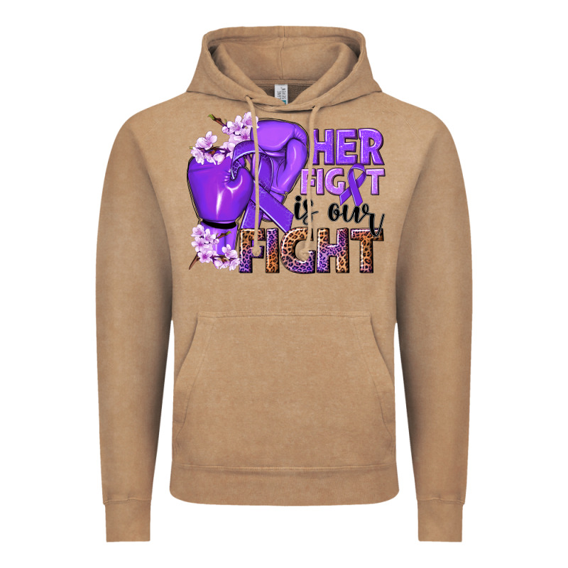 Her Fight Is Our Fight Purple Ribbon Vintage Hoodie by NancyCooperArtShop | Teevron