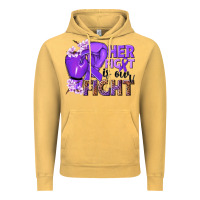 Vintage Mustard Her fight is our fight purple ribbon Vintage Hoodie - NancyCooperArtShop