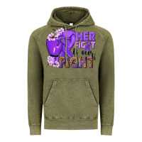 Vintage Olive Her fight is our fight purple ribbon Vintage Hoodie - NancyCooperArtShop