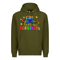 Army Green Gay Love Is Beautiful Pride Lgbtq Premium Hoodie - BundleAndBundleShop