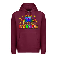 Burgundy Gay Love Is Beautiful Pride Lgbtq Premium Hoodie - BundleAndBundleShop