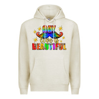 Oatmeal Heather Gay Love Is Beautiful Pride Lgbtq Premium Hoodie - BundleAndBundleShop