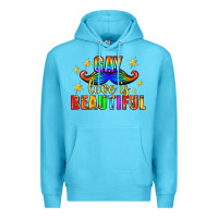 Ocean Blue Gay Love Is Beautiful Pride Lgbtq Premium Hoodie - BundleAndBundleShop