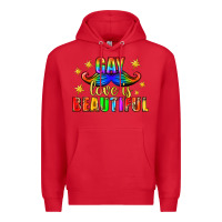 Red Gay Love Is Beautiful Pride Lgbtq Premium Hoodie - BundleAndBundleShop