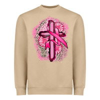 Mushroom breast cancer cross Heavyweight Sweatshirt - FaDigitalArtStudio