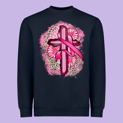 Breast Cancer Cross Heavyweight Sweatshirt Designed By Fadigitalartstudio